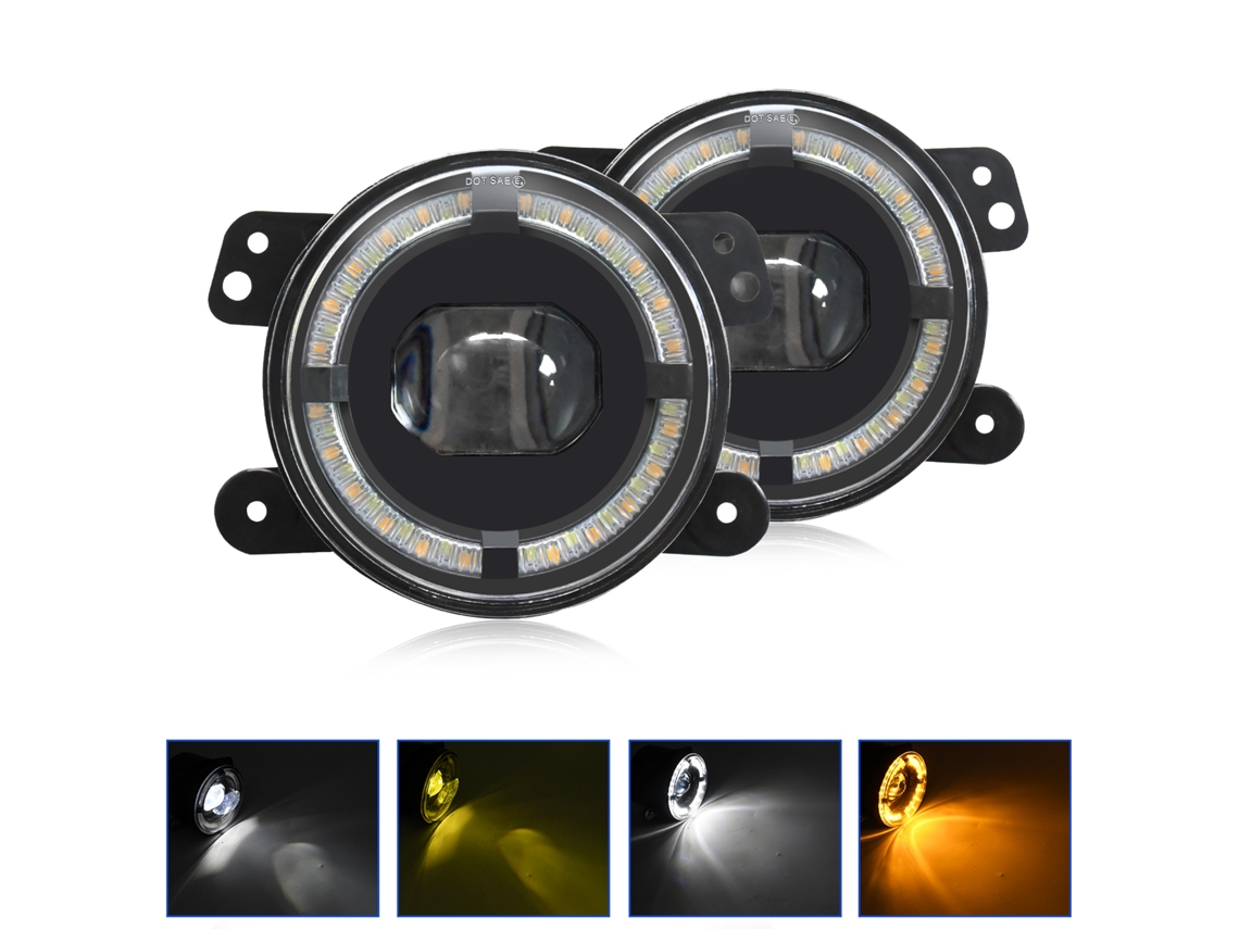 Luzes Neblina Led 4 Polegadas 200w 20000lm Jeep Wrangler Off-road
