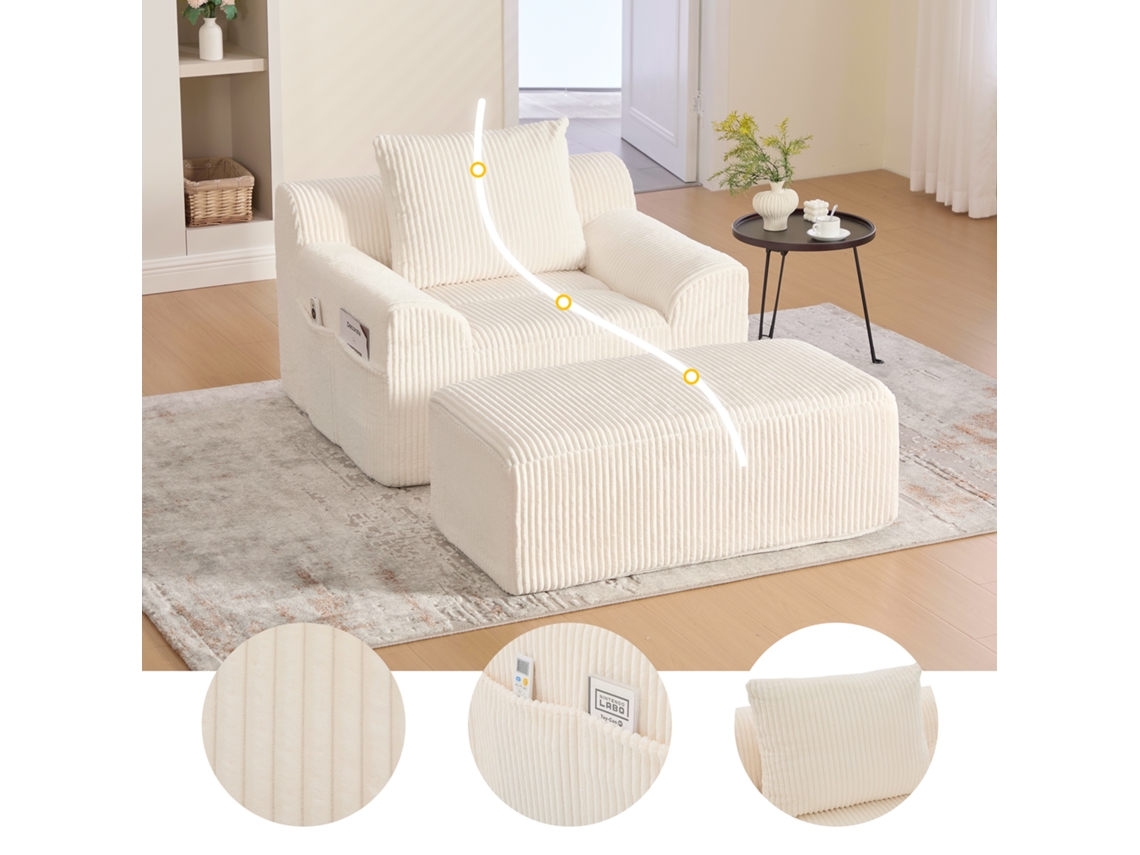 Sofá Futon Moderno de 1,73m, Conversível em Cama, para Espaços Pequenos