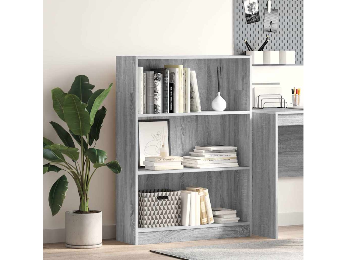 Vidaxl Estante 80x24x109 Cm Derivados De Madeira Cinzento Sonoma