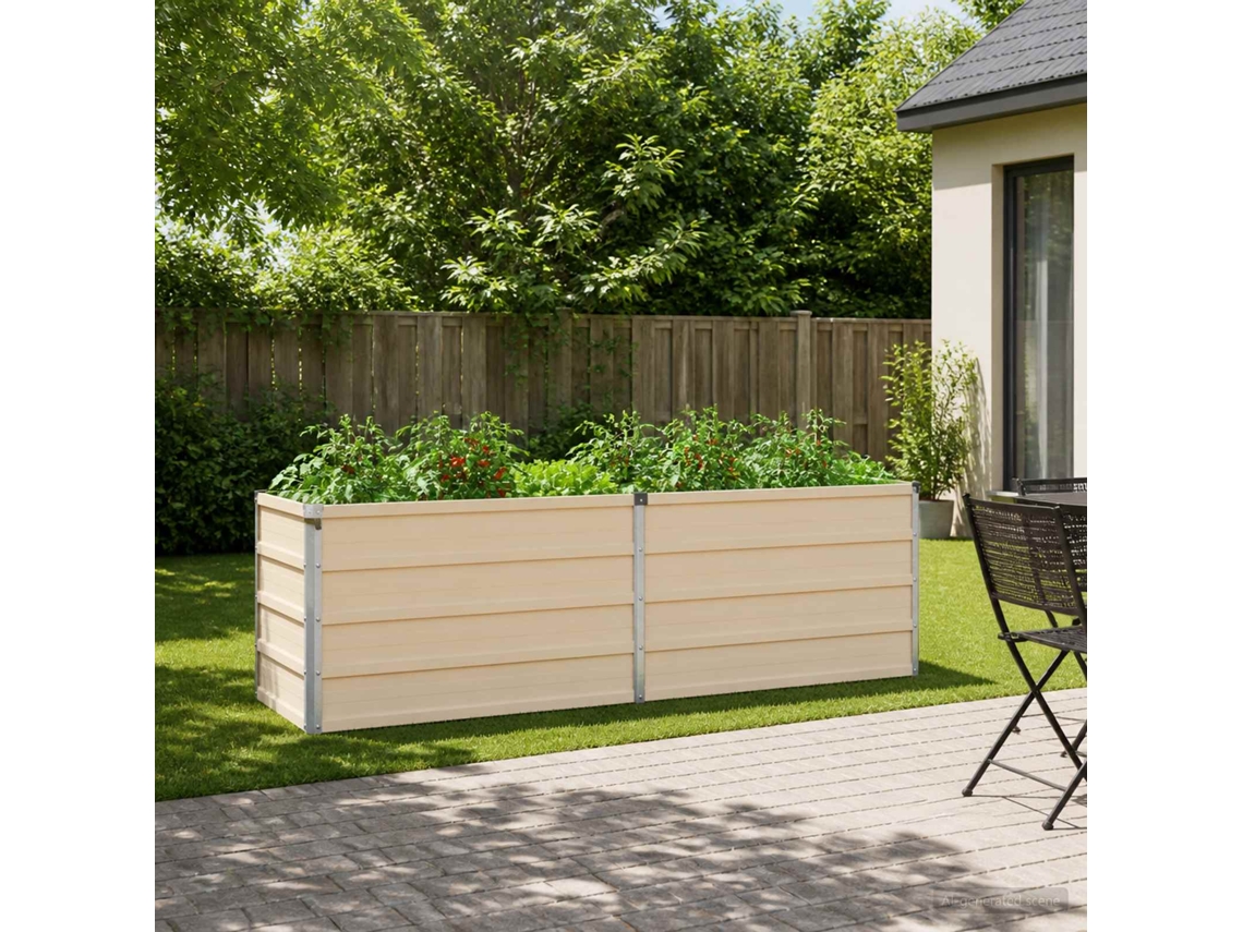 Vidaxl Cama De Jardim Elevada Ivory 160 X 40 X 55 Cm