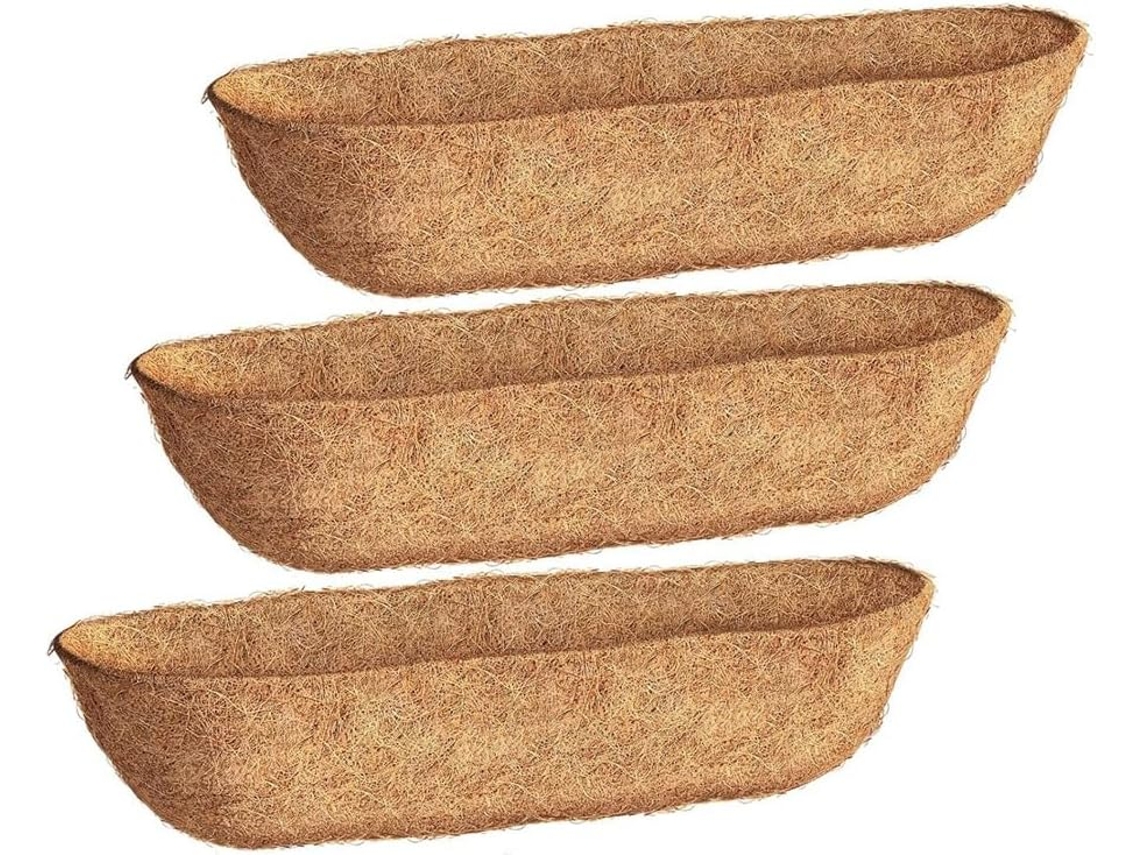 Conjunto De 3 Forros De Fibra De Coco Para Vasos De Parede E Janelas, 30 Polegadas, Cestos De Jardim Gokoco