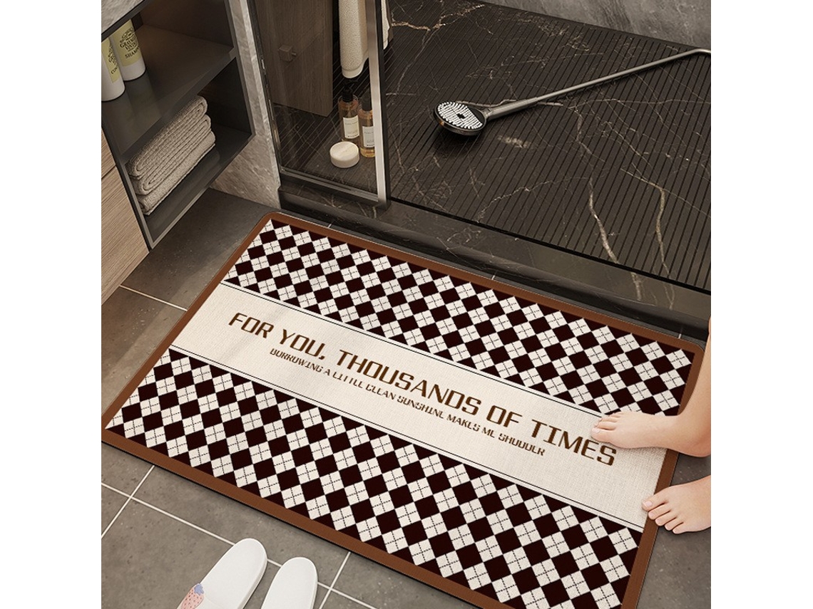 Tapetes de Banho Antiderrapantes Absorventes de Secagem Rápida para Decoração de Banheiro Padrão 7 EVELTEK 40x60cm