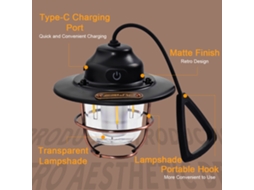 Lâmpada de Camping Vintage Led À Prova D'água 7 Modos
