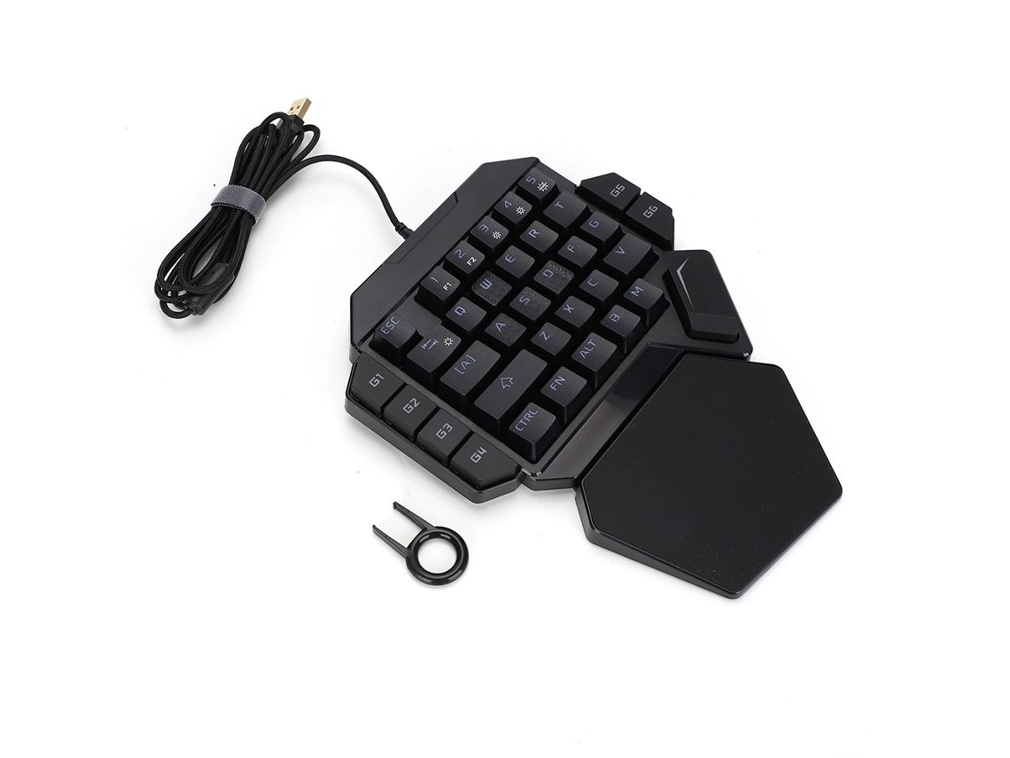 Teclado mecánico de una mano con iluminación RGB, función macro, 35 teclas para juegos, plug and play | S/MARCA