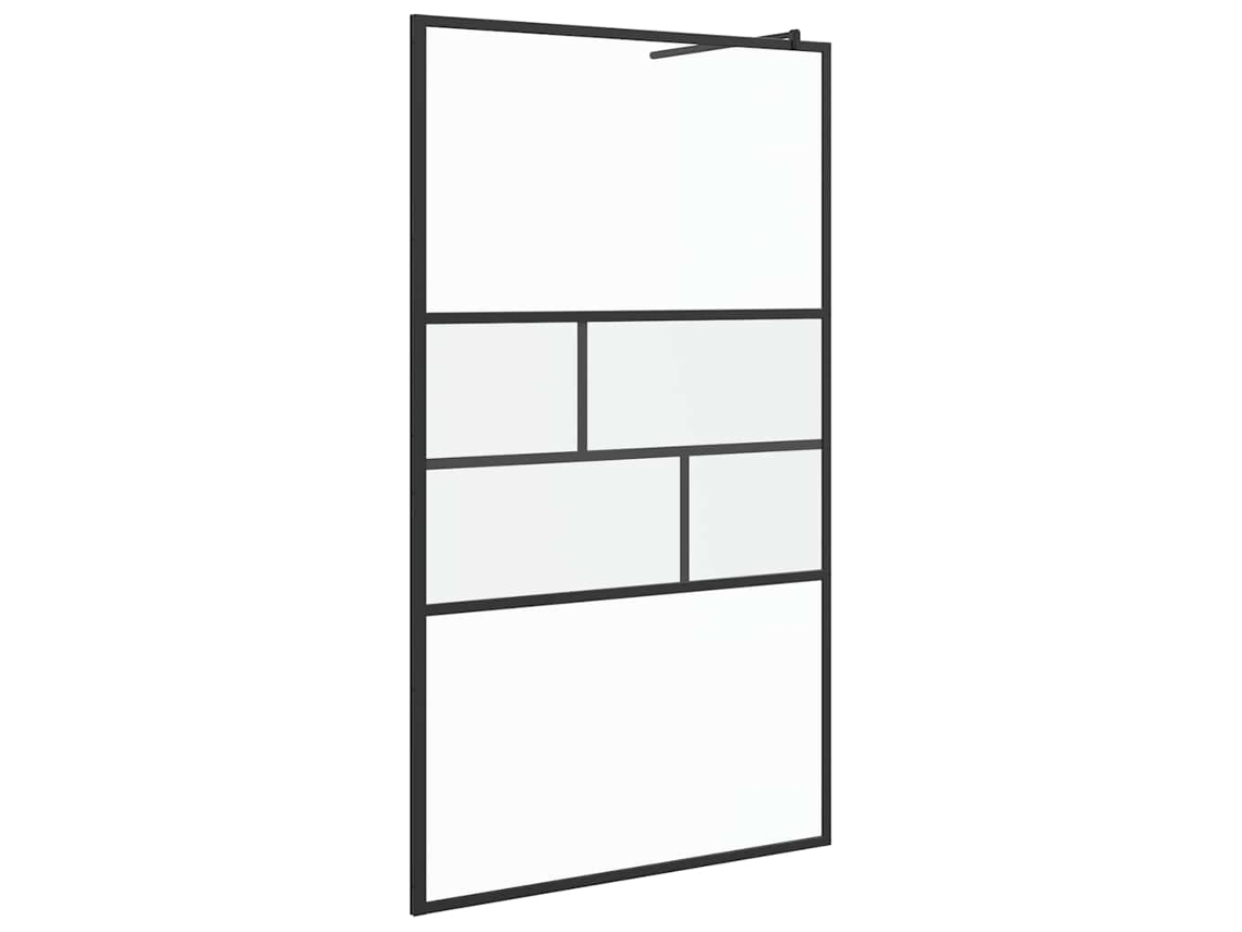 Conjunto 1 Acessórios Para Banheiro Vidaxl Preto Vidro (115 X 195 X 0,5 Cm)