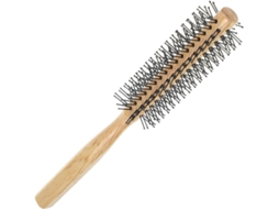 Mini Escova De Modelagem Redonda Madeira, Com Cerdas De Nylon, Compacta Para Cabelos Grossos, Ideal Para Uso Doméstico