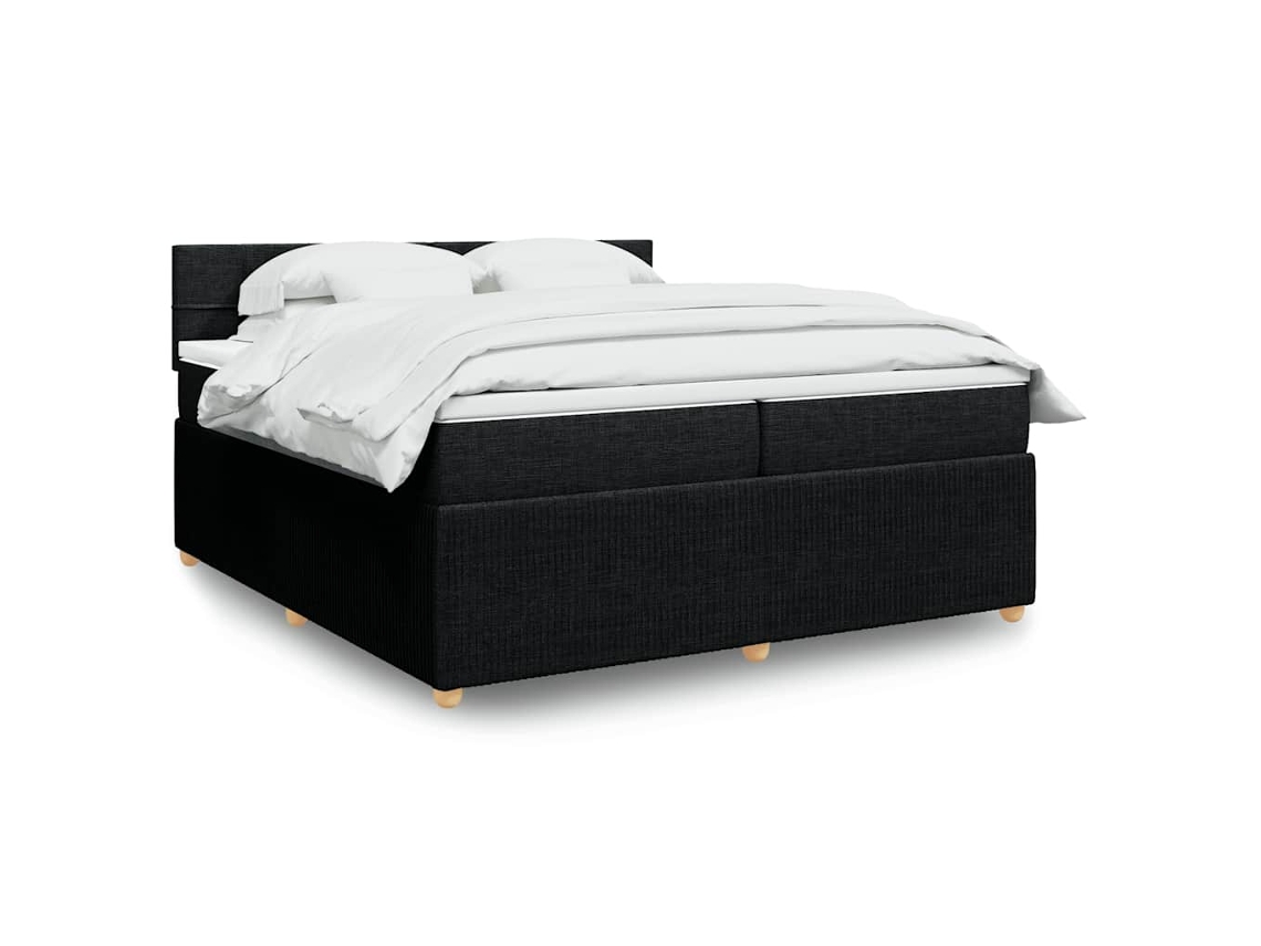 Vidaxl Cama Com Molas/colchão 200x200 Cm Tecido Preto