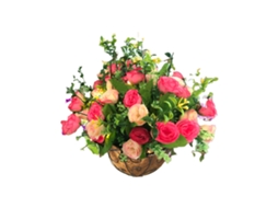 Arranjo de Flores em Cesto Suspenso de Hibisco LAXISCREED para Interior e Exterior