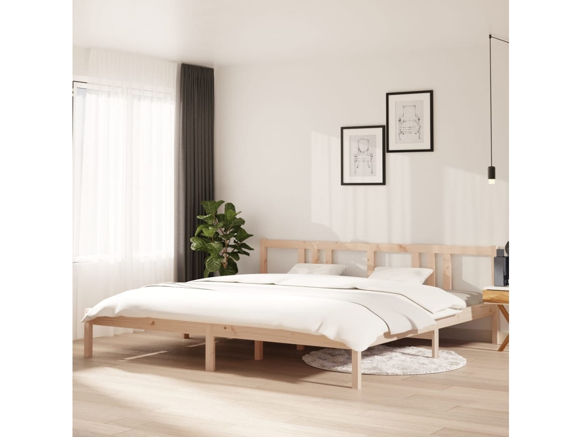 Vidaxl Estrutura De Cama Sem Colchão 200x200 Cm Madeira Maciça