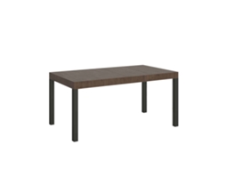 Mesa Extensível 120/380x90 Cm Everyday Premium Pés Antracite Nogueira Itamoby