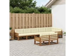 Vidaxl Conjunto De Sofás Para Exterior 8 Unid. Natural E Creme