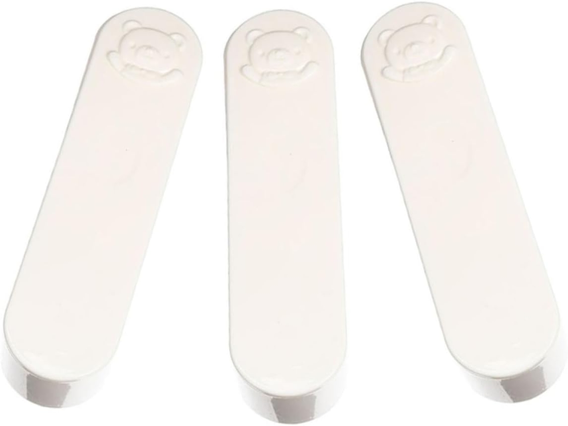 Conjunto De 3 Mini Porta-algodão Em Formato De Urso, Em Pp Branco