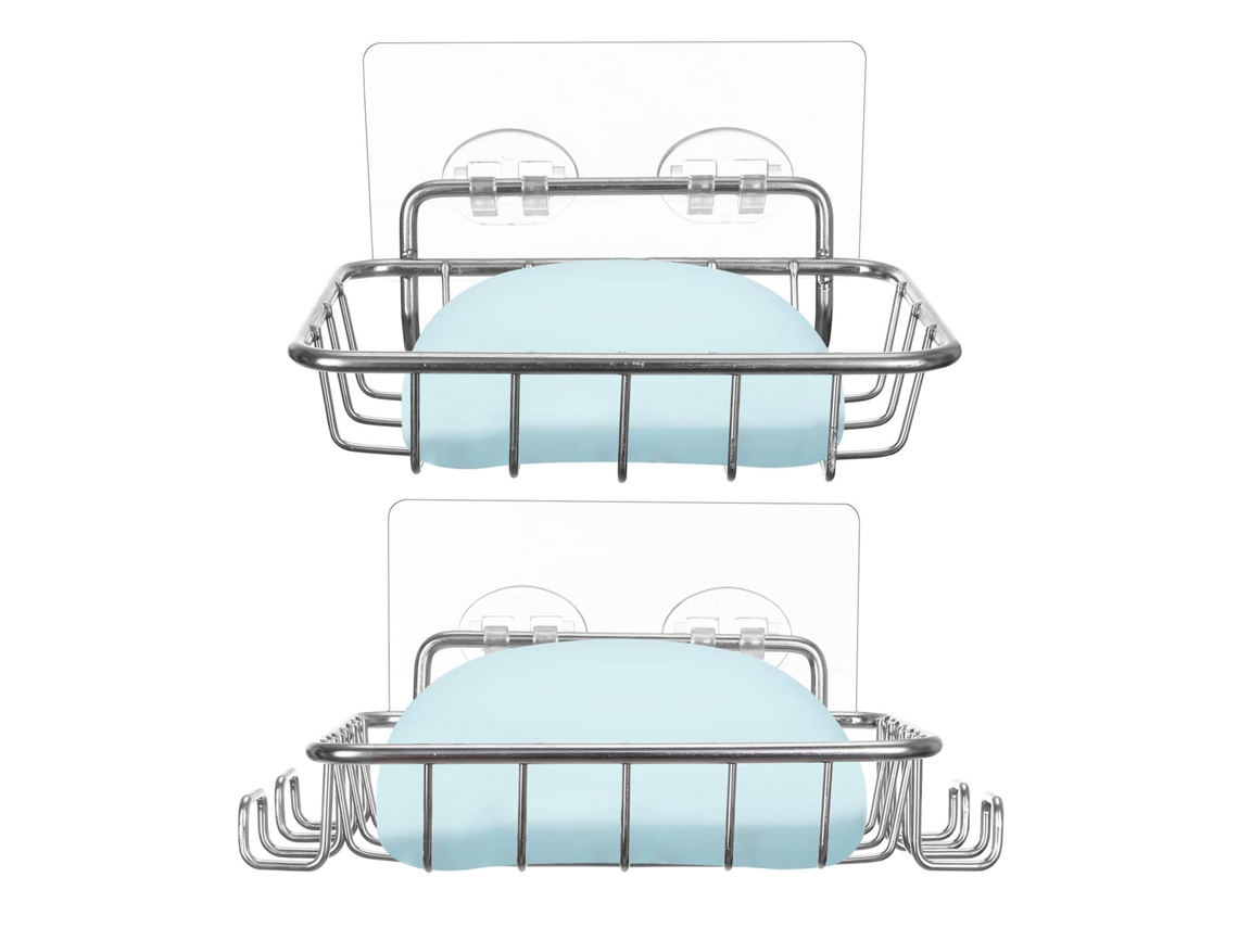 Conjunto AQUAFORGE de 2 Saboneteiras para Parede do Chuveiro, com Ganchos