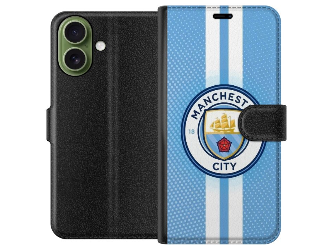 Capa Carteira Compatível Com Apple Iphone 17. Escudo De Futebol Azul Claro Com Navio E Rosa Sobre Fundo Listrado. Design Elegante De Clube Com Estilo