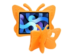 Capa Panoona Para Ipad 10.9'' 2022 (10ª Geração) ,eva Rígido E Antichoque ,suporte Borboleta Laranja