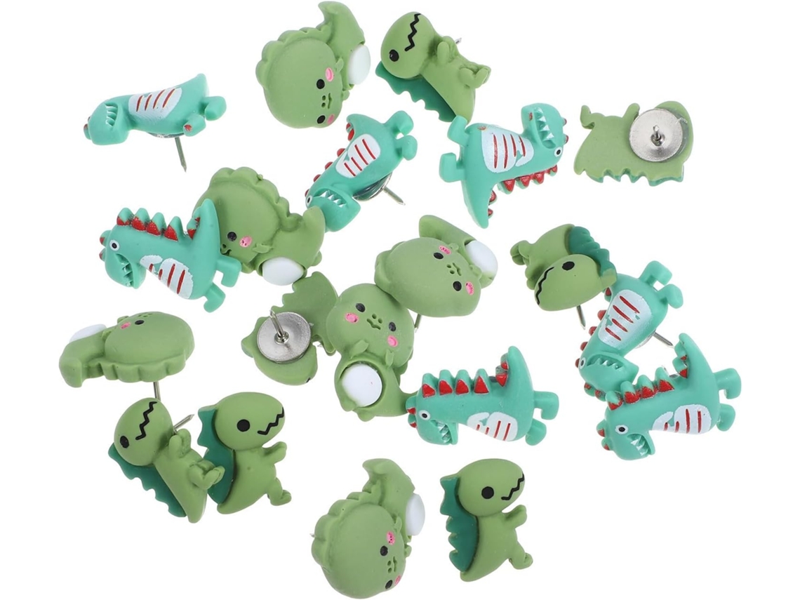 Conjunto Toddmomy com 20 peças decorativas de resina Alfinetes com dinossauros.