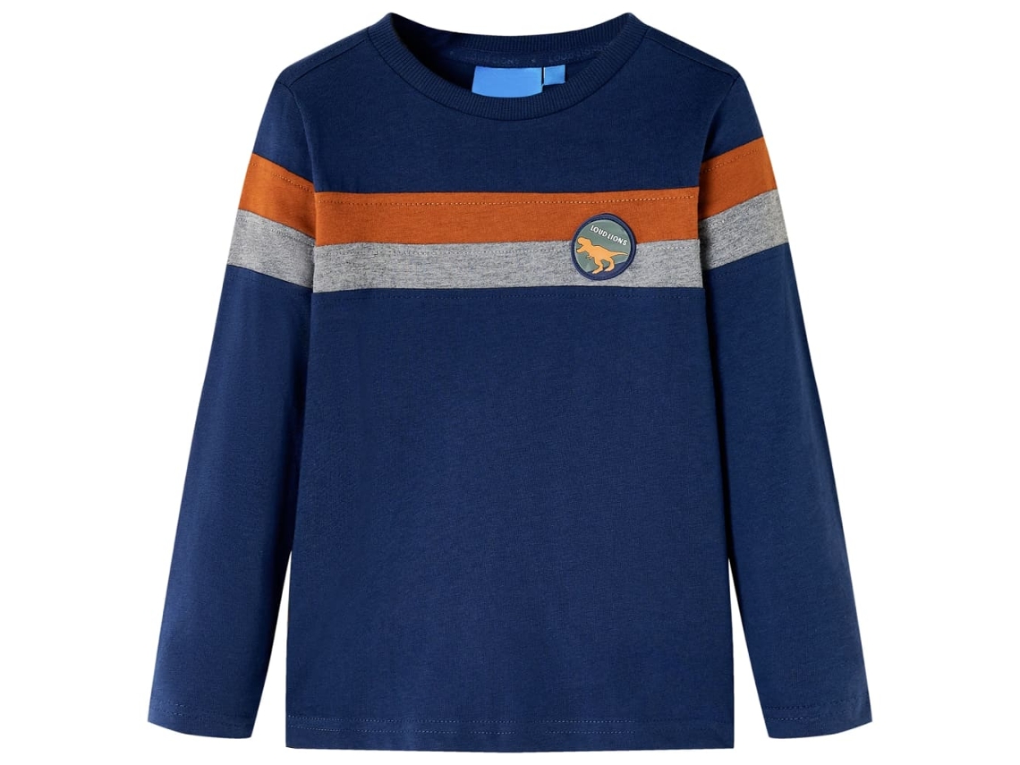 T-shirt De Manga Comprida Para Criança Azul-marinho 116