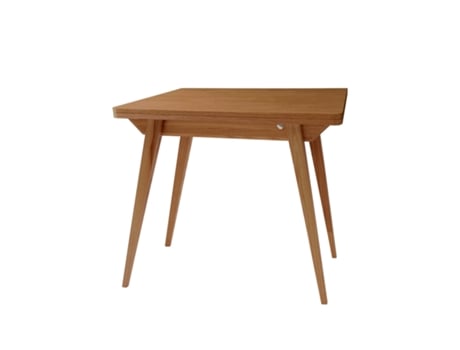 Mesa extensível de madeira, 90x65x76, folheado a freixo, carvalho tingido, Ragaba, tampo, para 4 pessoas