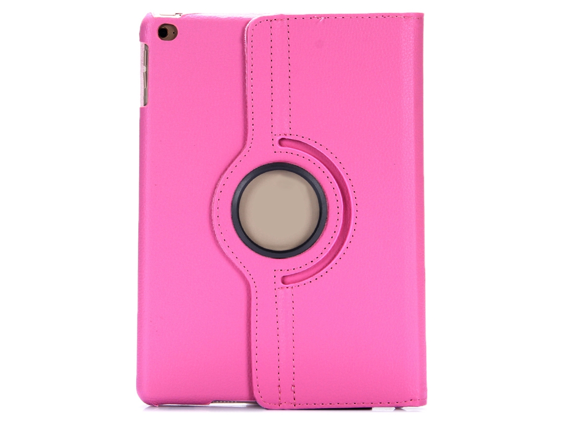 Capa De Couro 360 ° Para Ipad 9.7 (2017-2018), Rosa Escuro