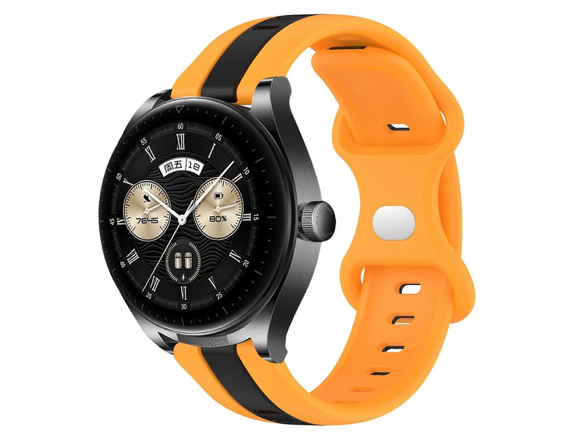 Pulseira De Silicone Bicolor Com Fecho Borboleta De 20 Mm Para Huawei Watch Buds