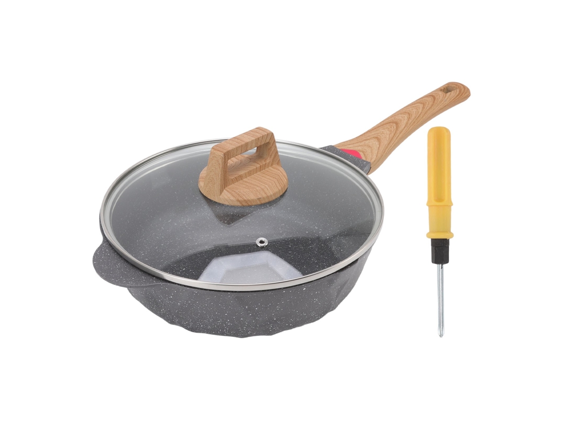 Frigideira De Liga Alumínio, 24 Cm/9,4 Pol., Antiaderente, Segura Para Máquina Lavar Louça, Alça Toque Frio, Indução E Gás