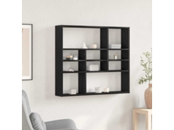 Vidaxl Prateleira De Parede Em Carvalho Preto, 90x16x78 Cm, Madeira Engenheirada