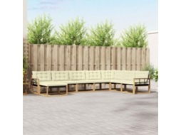 Vidaxl Conjunto De Sofás Para Exterior 8 Unid. Branco E Creme