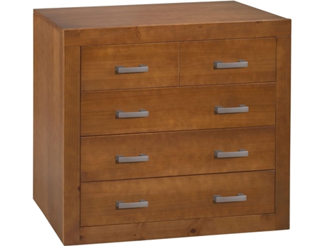 Cómoda com 4 gavetas pinho maciço MOBLIT série Kalpe (80x95x40cm)  cor cereja