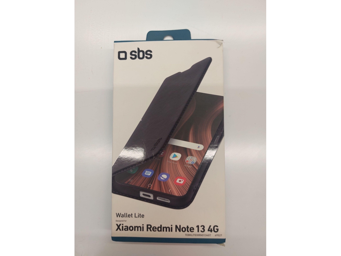 Capa SBS Booklite para Xiaomi Redmi Note 13 4Gp (Outlet Caixa Aberta)