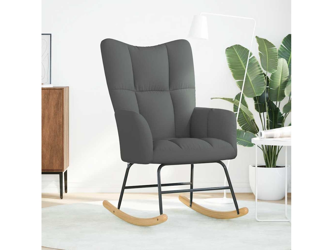 Maison Exclusive - Cadeira De Baloiço Tecido Cinzento-escuro
