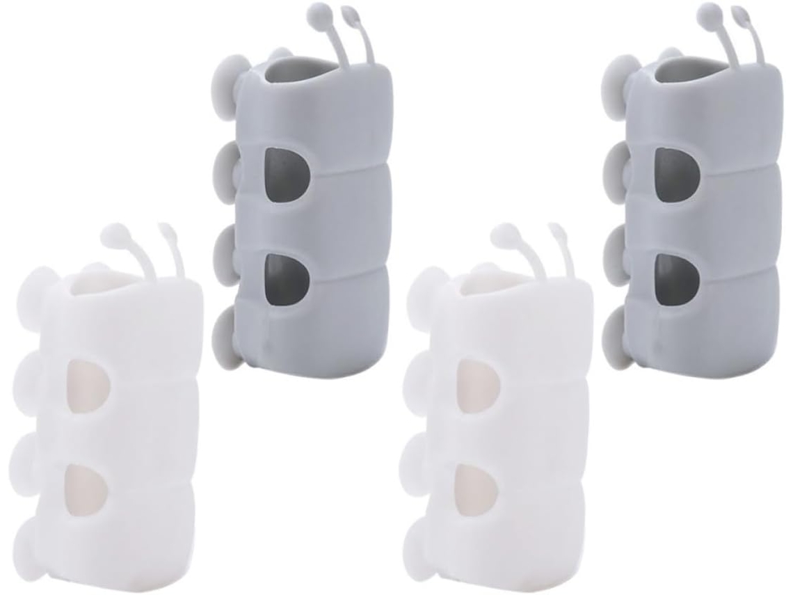 Kichvoe Conjunto De 4-suportes Silicone Para Chuveiro Mão Com Ventosas Removíveis