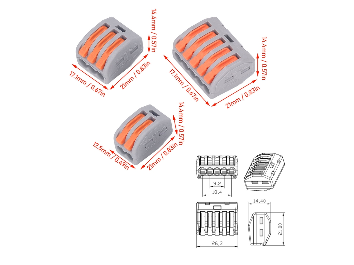 Laxiscreed Conector De Fiação Pct Lever Wire Para Conexões Rápidas E Seguras