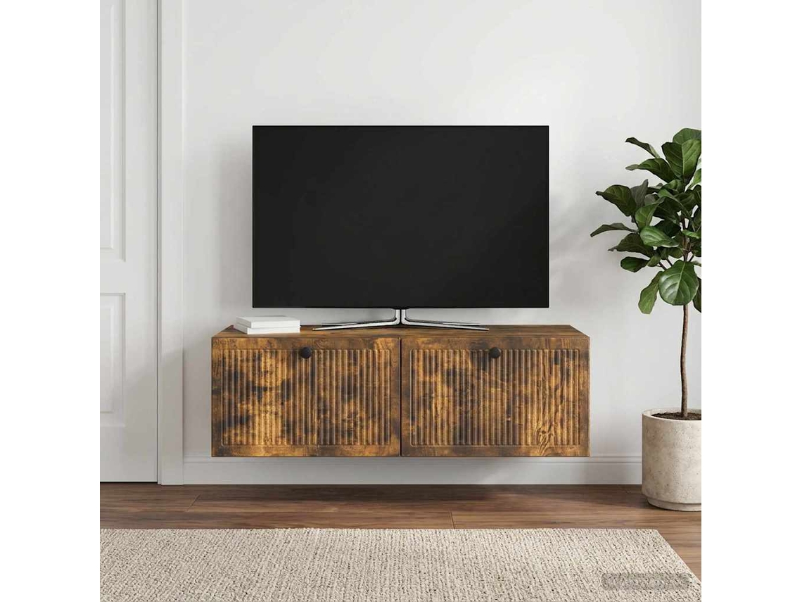 Vidaxl Gabinete De Tv De Parede Carvalho Fumado 98 X 41 X 30 Cm