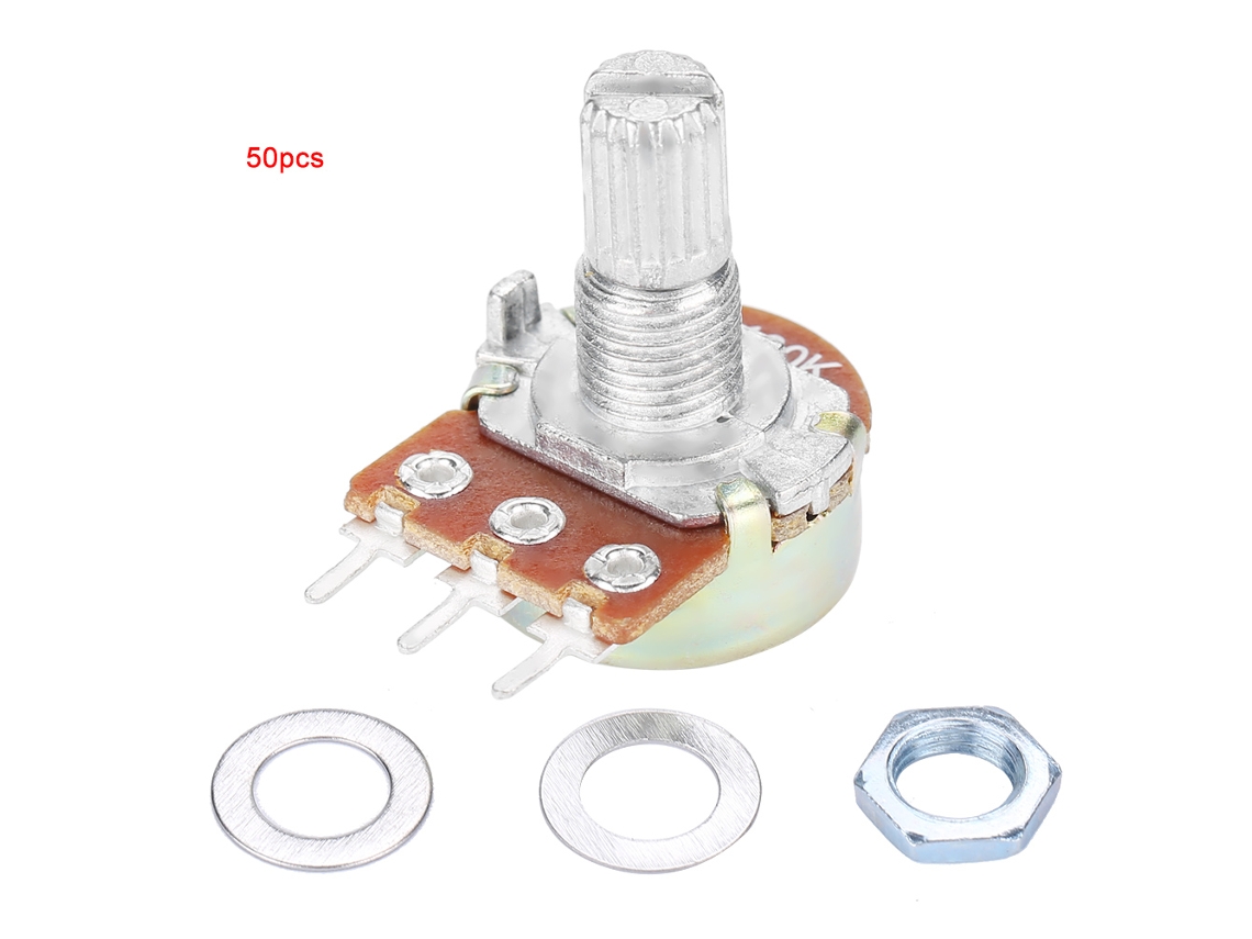 50 Peças Potenciômetro Rotativo Linear Wh148 B100k Resistor Variável Ajustável 15mm