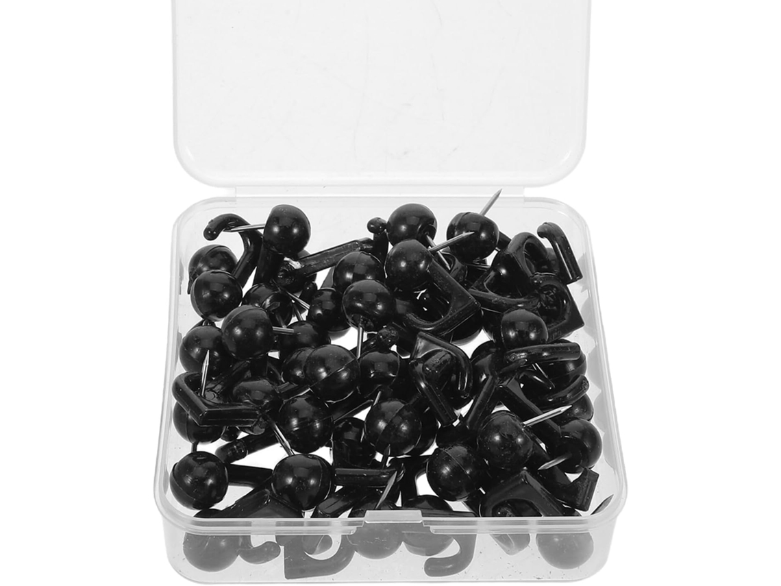 Fuoyloo Alfinetes Com Moldura Preta, Cortiça Quadrada 100 Unidades, Material Pvc Para Projetos Artesanais E