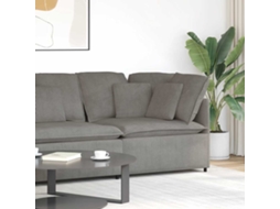 Vidaxl Módulo De Canto Para Sofá Modular Com Almofadas, Cinza Claro, 100 Cm