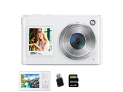 Câmera Digital SZSMART Dc325w 8k 96mp Tela Dupla Wifi Autofoco 60 Filtros de Beleza para Vloggers + Cartão de Memória 128g