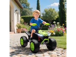 Quadricilo Elétrico 24v 2 Lugares 6.5 Km/h Faróis Buzina Usb 109x68.5x76 Cm Verde