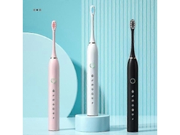 Escova de Dentes Elétrica para Adultos, À Prova D'água Ipx7, Recarregável, com 4 Cabeças de Escovação e 6 Escovas de Limpeza. VONKELIOS
