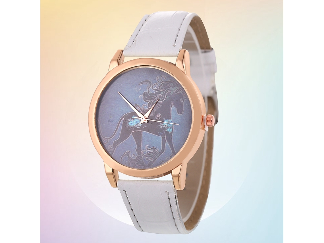 Reloj De Cuero Pu Unisex Pareja De Cuarzo Con Correa Blanca Zhoulianfa