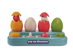 Brinquedo Educativo E Sustentável Tolo Toys Bio Pop Up Dinosaurs Para Crianças De 1 A 2 Anos.