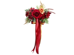 Laxiscreed Flores Artificiais Burgundy Para Decoração De Casamentos E Cadeiras Nupciais