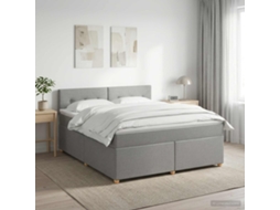 Vidaxl Cama Box Spring Com Colchão Cinzento-claro 160 X 200 Cm Tecido