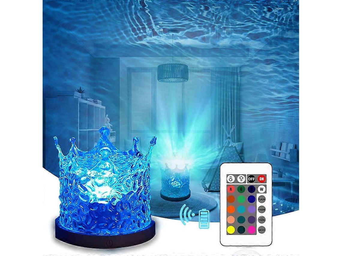 Ocean Wave Crystal Table Lamp Touch Control, Rgb Color Changing Night Light With Remote