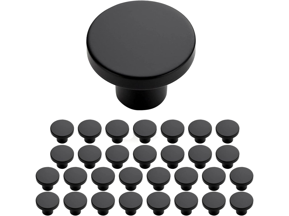 Puxadores De Liga Alumínio Com 30 Divisões Para Gavetas, Revestimento Preto Fosco, Design Moderno, Montagem Com