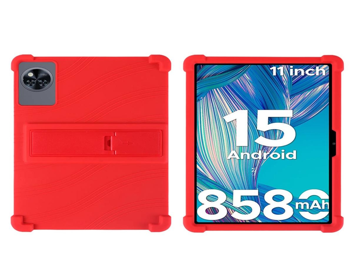 Capa para Tablet Proteção de Silicone o Doogee U11, Suporte 11 Polegadas, Macia À Prova Quedas, Total Das Bordas. Vermel LURELIA