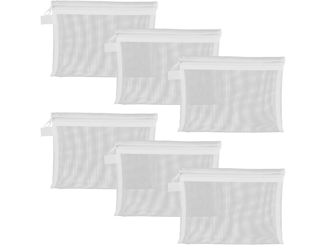 Conjunto De 6 Bolsas De Malha Transparente Branca, Ideais Para Guardar Documentos, Canetas E Outros Itens. Mul