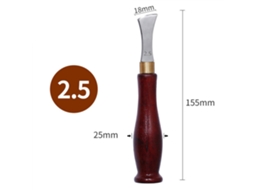 Ferramenta para Vincar Bordas de Couro com Cabo de Madeira 2.5 AQUAFORGE