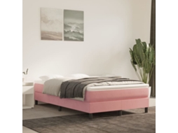 Vidaxl Estrutura de Cama com Molas 120x200 Cm Veludo Rosa
