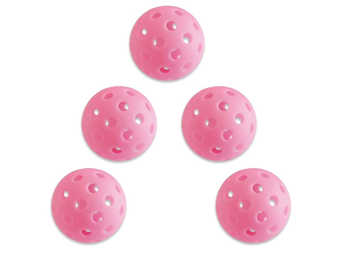 Pacote Com 5 Bolas De Pickleball Luminosas 74mm Adequadas Para Uso Interno E Externo